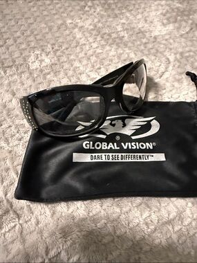 Women's Black Crystal Accent motorcycle glasses